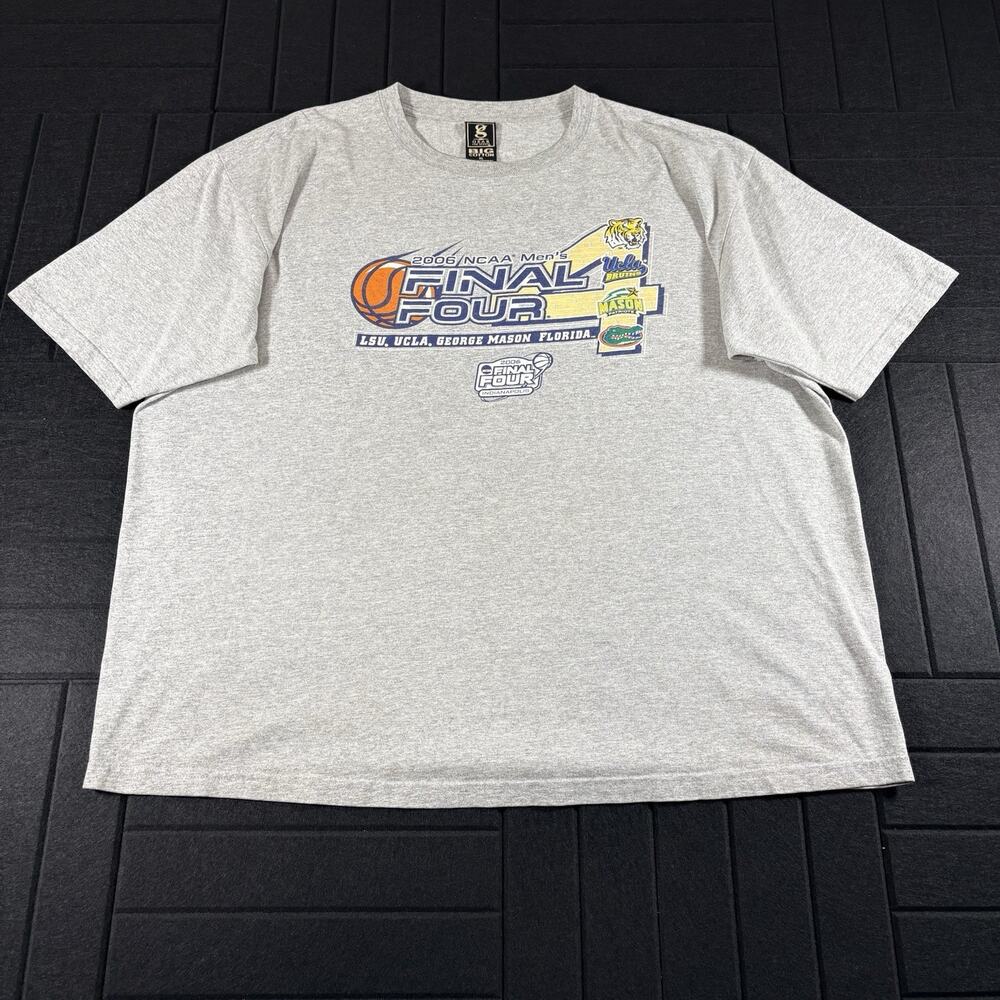 Vintage 2006 NCAA Final Four T Shirt XL UCLA LSU Florida George Mason Gray